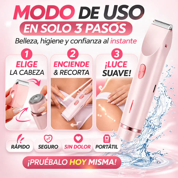 DUALVELVET™ RASURADORA FEMENINA FACIAL Y CORPORAL 2 EN 1